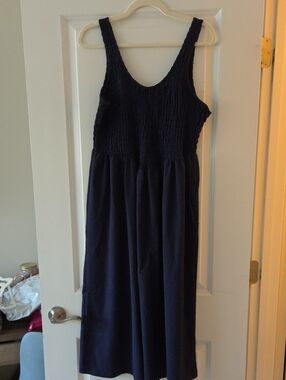 Old Navy Navy Smocked Tank Maxi Dress